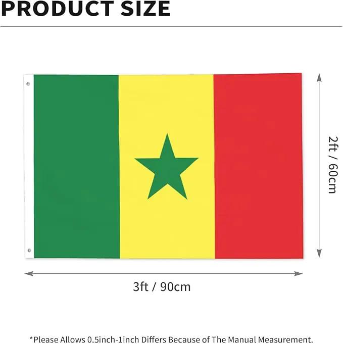 Senegal Senegalese Flag Garden Yard House 2x3 ft Flags Double Sided Print Banner Indoor Outdoor Party Home Decorations for Boat Dorm House Balcony by GreenHaven Gardens