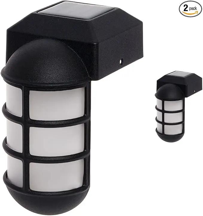 GreenLighting Marina Solar Post Cap Lights Fits 4x4 Nominal Wood Outdoor Solar Powered Post Cap Light, Fence Post, Landscaping, Deck, Garden- Bright LED, Waterproof Nautical Lighting Black 2 Pack by GreenHaven Gardens