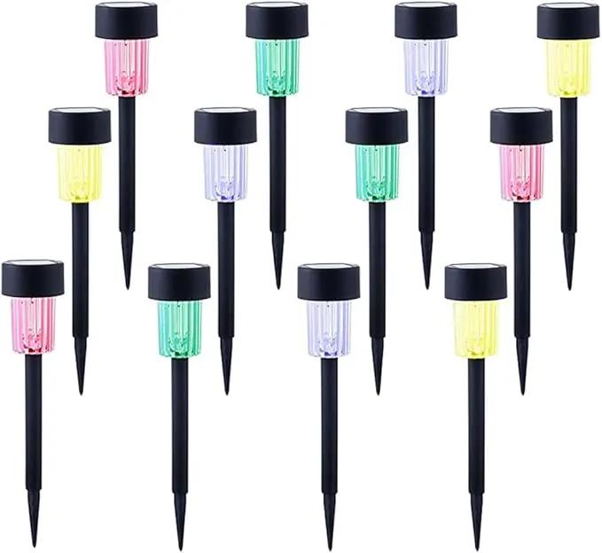 MAGGIFT 12 Pcs Solar Pathway Lights Solar Powered Lights, Outdoor Change Color Automatically Solar Landscape Lights for Lawn, Patio, Yard, Walkway, Deck, Driveway and Garden, RGB Color Changing by GreenHaven Gardens