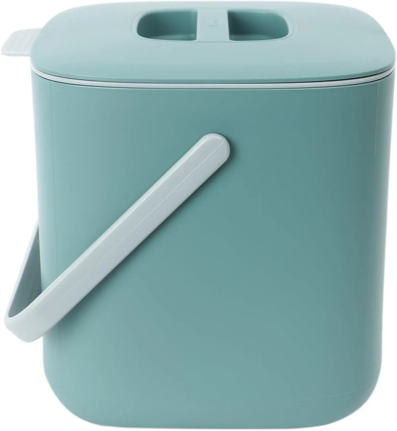 Blue Ginkgo Kitchen Compost Bin [2.6L / 0.69 GAL] – Filter-Free, Odor-Tight Countertop Food Waste Pail with Handle (Made in Korea, Green) by GreenHaven Gardens