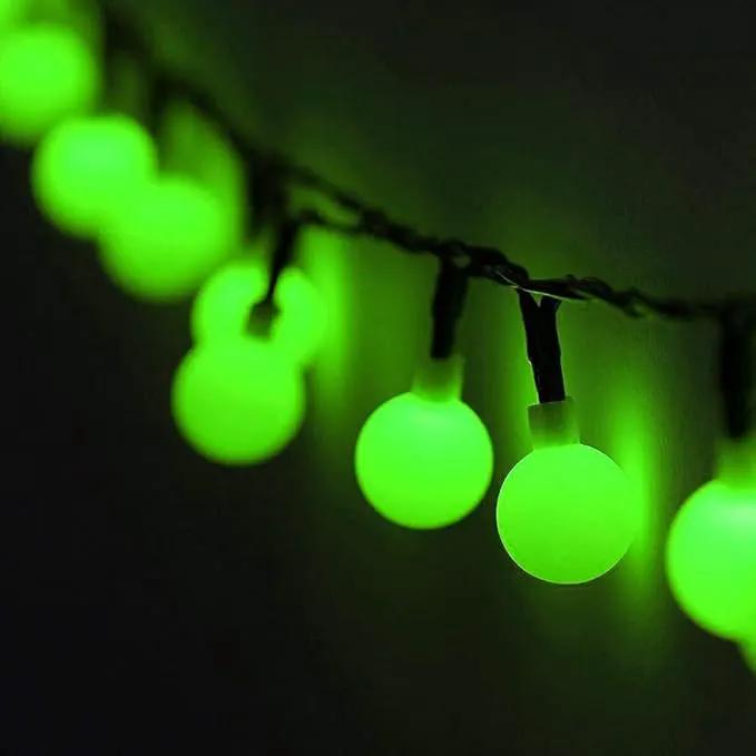 Globe Ball Fairy Lights, 50 LEDs 23ft/7M Solar Led Globe String Lights Waterproof with Two Lighting Modes for Garden Outdoor Party Christmas Decoration (Green) by GreenHaven Gardens