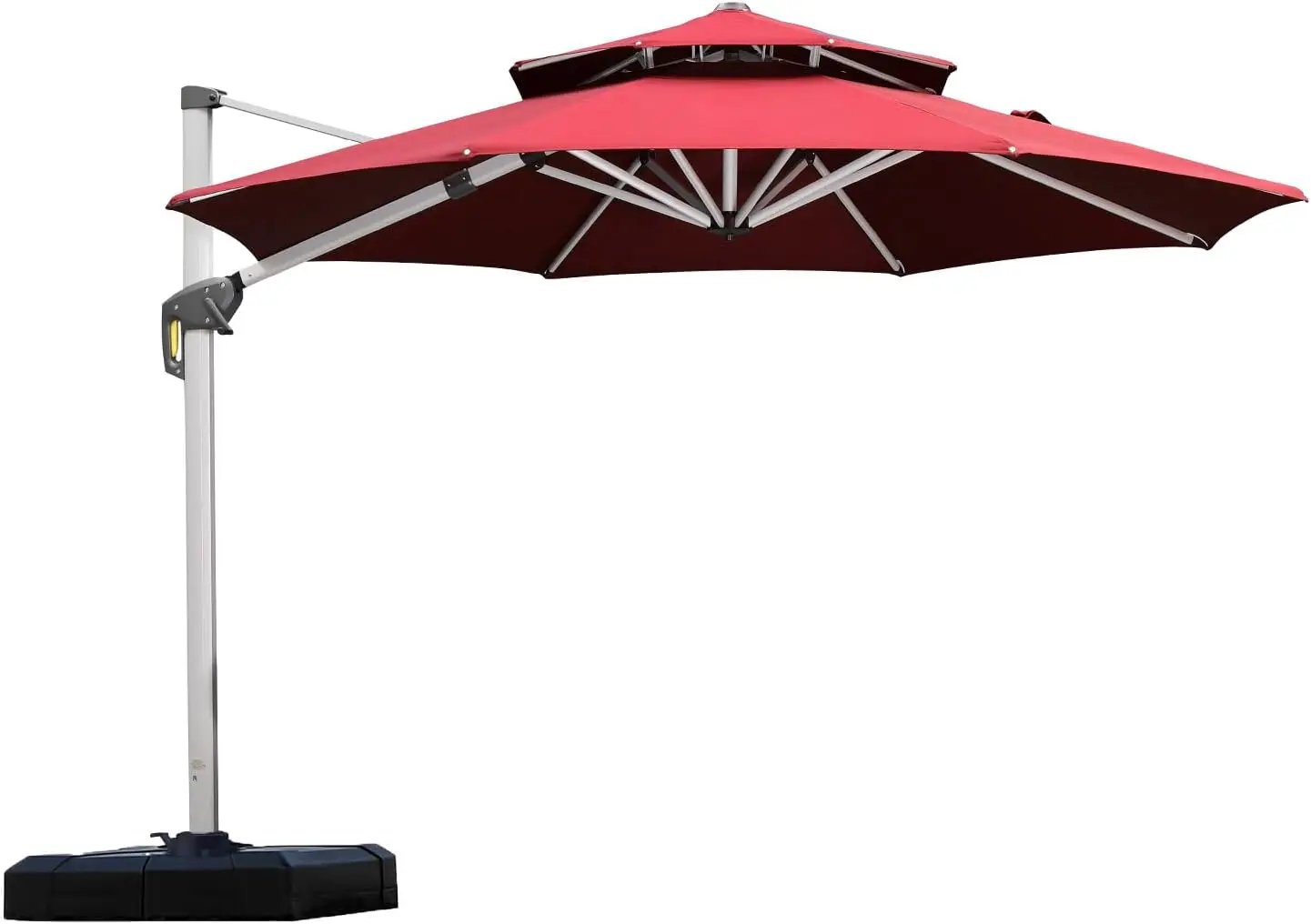 PURPLE LEAF Patio Umbrella 10 Feet Outdoor Round Umbrella Large Cantilever Umbrella Windproof Offset Heavy Duty Sun for Garden Deck Pool Patio, Terra by GreenHaven Gardens