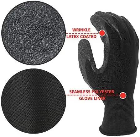 Evridwear Crinkle Latex Rubber Hand Coated Safety Work Gloves for Men Women General Multi Use Construction Warehouse Gardening Assembly Landscaping (XL-Size) 120 Pairs Pack by GreenHaven Gardens