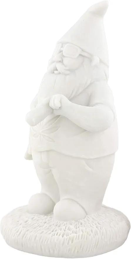 Gnometastic Gnude Gnomes - Unpainted Smoking Gnome, 8.5" Inches - DIY Paint Your Own Gnome - Funny Garden Gnomes to Paint for Adults, Outdoor or Indoor by GreenHaven Gardens