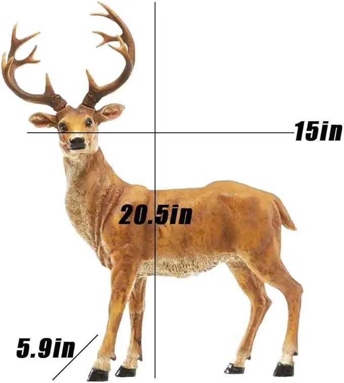 XTAPAN Resin Female Deer & Standing Male Deer Figurine Animals Statue Home Garden Yard Ornament Lawn Outdoor Patio Decor by GreenHaven Gardens