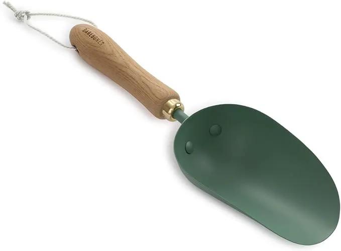 Barebones Garden Scoop - Garden Spoon - Stainless Steel Small Hand Shovel for Transplanting, Digging, and Planting - Great Home Gardening Hand Tools (Ash/Mint) by GreenHaven Gardens