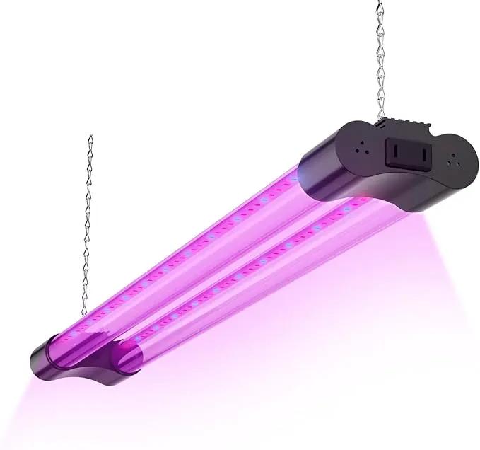 BBOUNDER 2ft 1 Pack Grow Lights for Indoor Plants, 80W (4x20W, 440W Equivalent), Red Blue Full Spectrum, Linkable LED Grow Light for Hydroponic Indoor Plant Seedling Veg, Plug in with On/Off Switch by GreenHaven Gardens