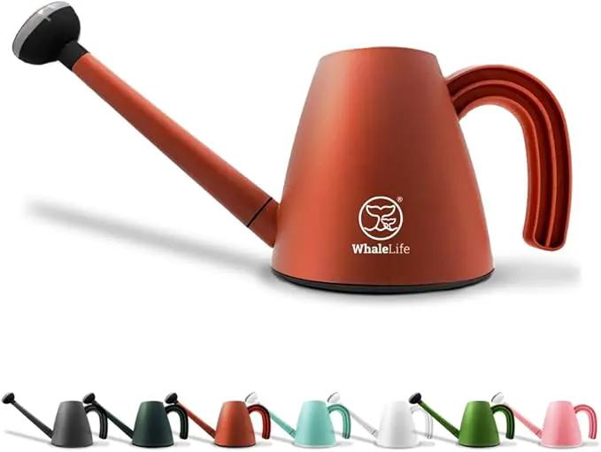 WhaleLife Indoor Watering Can for House Bonsai Plants (2.0L, Terra-Cotta Red) by GreenHaven Gardens