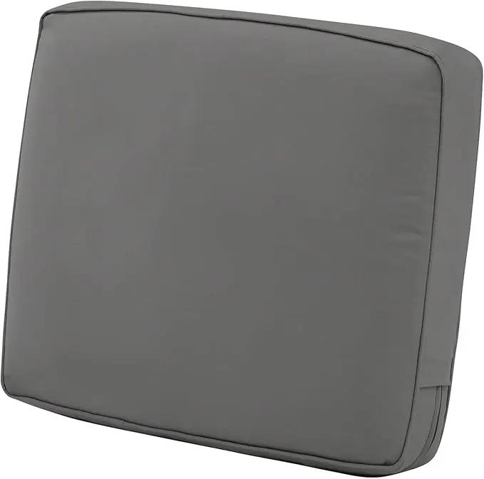 Classic Accessories Montlake Patio Furniture Cushion, 21"W x 22"H x 4"Thick, Light Charcoal by GreenHaven Gardens