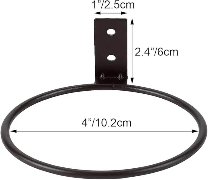 6 Pack 4in Flower Pot Holder Ring Wall Mounted Metal Planter Hooks Hangers Wall Bracket by GreenHaven Gardens