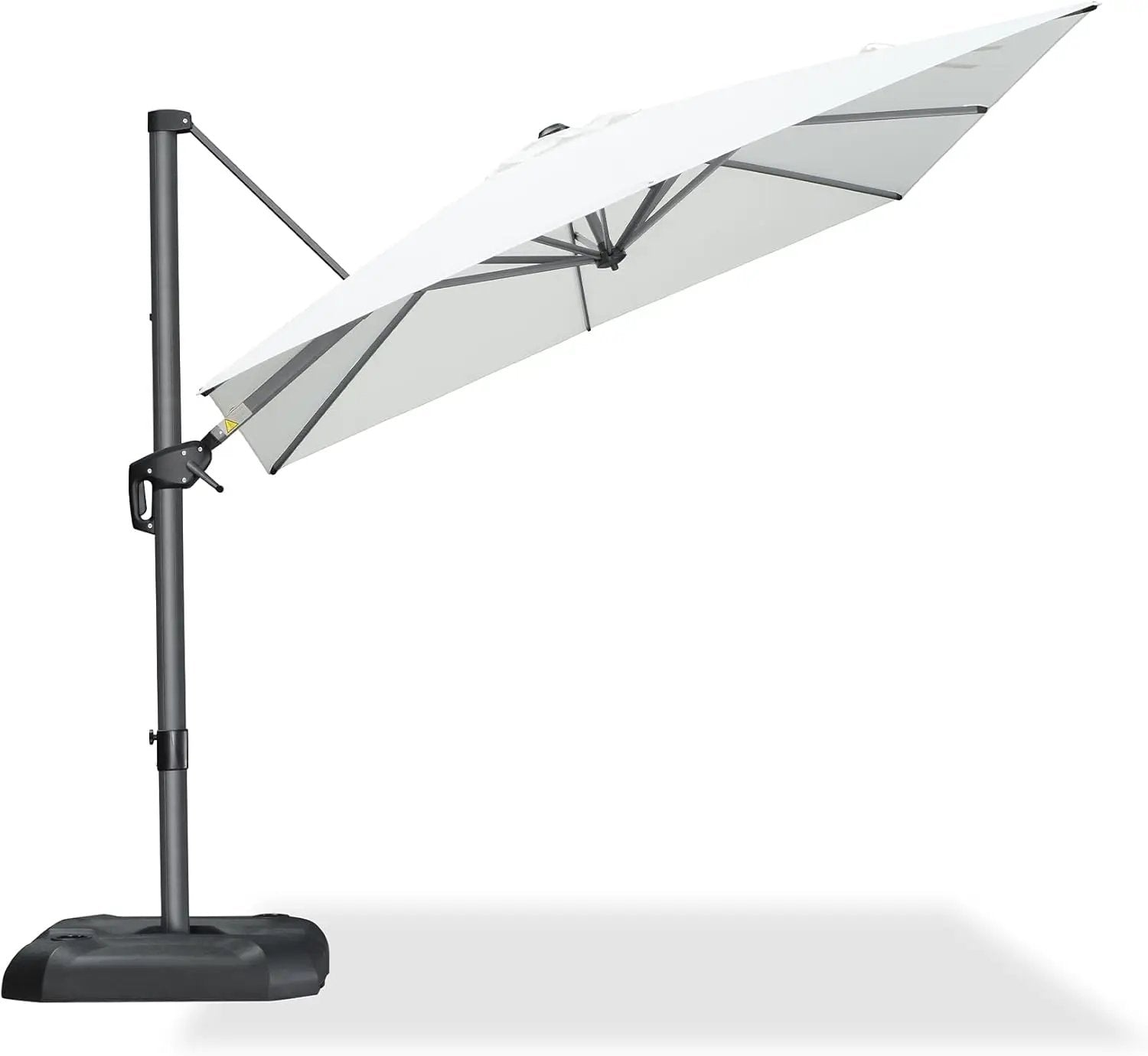 PURPLE LEAF 8 Feet Patio Umbrella Outdoor Cantilever Square Umbrella Aluminum Offset Umbrella with 360-degree Rotation for Garden Deck Pool Patio, White by GreenHaven Gardens