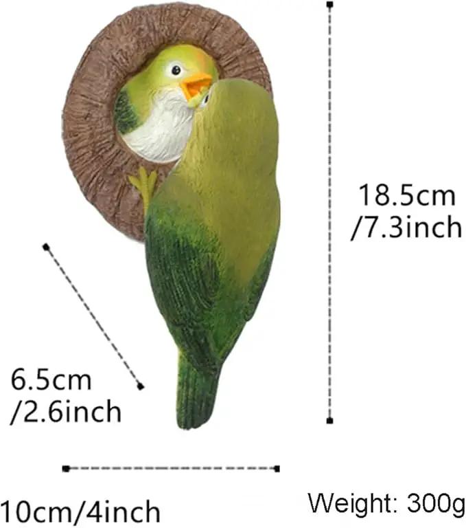 Mom and Baby Hummingbird Tree Hugger, Resin Bird Figurines Art Sculpture, Hanging Garden Statue Tree Peeker Ornament for Patio Lawn Porch Yard Outdoor Decorations by GreenHaven Gardens