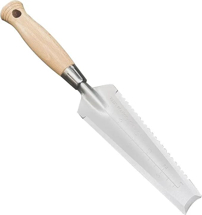 SUMIO 13.3" Alloy Steel Weeding Transplanter, Hori Hori Knife, Digging Trowel with Serrated Edge, Garden Root Cutter, and Dandelion Trowel for Propagation and Transplanting by GreenHaven Gardens