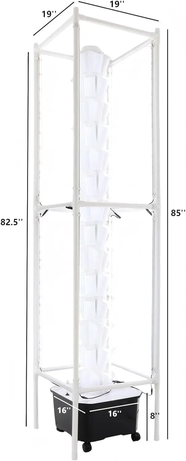 Hydroponic Growing Tower System Kit, 70-Plant Vertical Hydroponics Garden Tower with LED Grow Light, for Outdoor Indoor Herbs Fruits Vegetables Smart Garden Planter Kit by GreenHaven Gardens