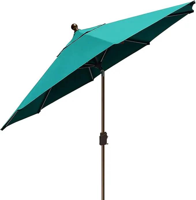 EliteShade USA 10-Year-Non-Fading 9Ft Market Umbrella Patio Umbrella Outdoor Table Umbrella with Ventilation, Teal by GreenHaven Gardens