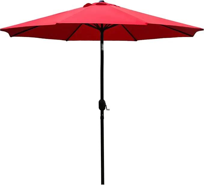 Sunnyglade 9' Patio Umbrella Outdoor Table Umbrella with 8 Sturdy Ribs (Red) by GreenHaven Gardens