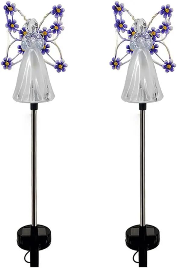YWBL-WH 2PCS Angel Solar Lights LED Solar Garden Stake Lights Outdoor Garden Eternal Light Angel Decoration () by GreenHaven Gardens