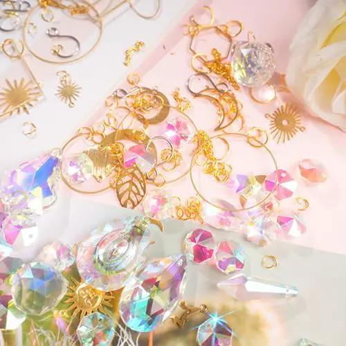 ilclviz DIY Suncatcher Making Kits for Adults 200PCS DIY Crystal Suncatcher Kit Sun Catchers Prism Supplies, DIY Gifts for Mom(Gold) by GreenHaven Gardens