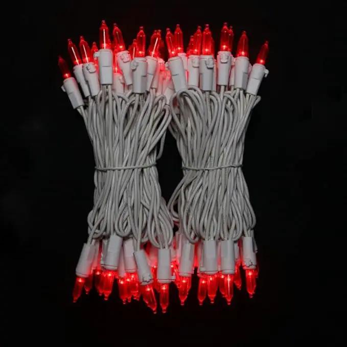 Red LED Christmas Lights - 100 Count Red Christmas String Lights for Tree, Party, Bedroom, Wedding, Indoor and Outdoor Valentines Day Decorations, 33 Feet White Wire, UL Certified, Connectable by GreenHaven Gardens
