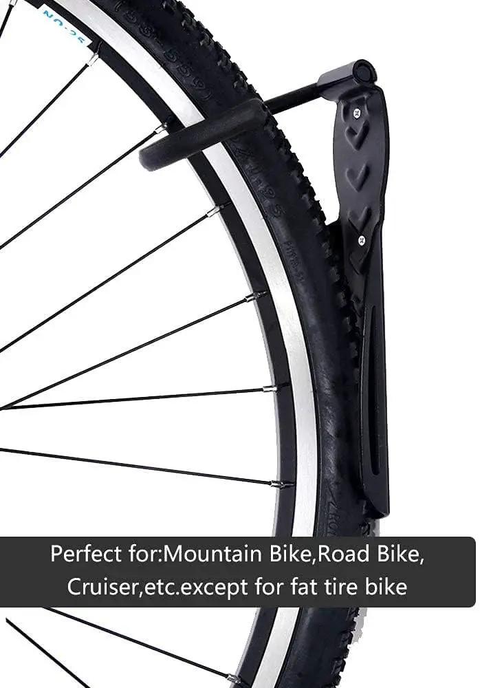 Dirza Bike Wall Mount Rack with Tire Tray - Vertical Bike Storage Rack for Indoor,Garage,Shed - Easy to install - Great for Hanging Road,Mountain or Hybrid Bikes - Screws Included - 2 Pack by GreenHaven Gardens