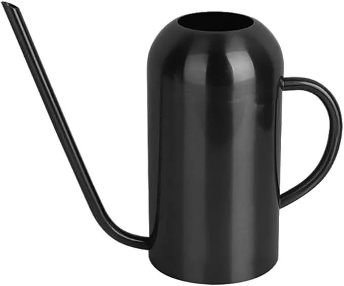 Watering Can Indoor Plants, 50 oz/1500 ml Metal Stainless Steel Watering Can Pot with Long Spout for Indoor House Plants Bonsai Outdoor Garden Flower Decorative(Copper) (Black) by GreenHaven Gardens