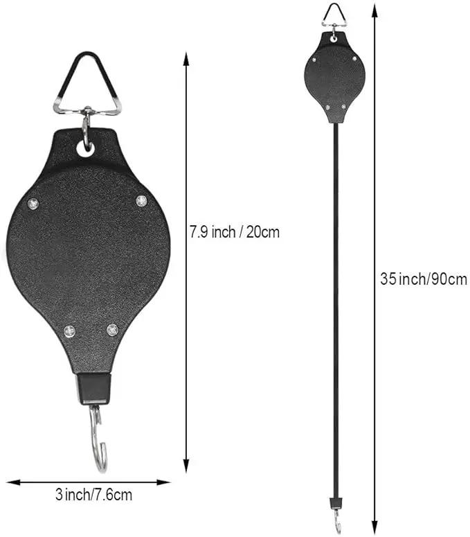 4 Pack Plant Hook Pulley, Retractable Plant Hanger Easy Reach Hanging Flower Basket for Garden Baskets Pots and Birds Feeder Hang High up and Pull Down to Water Or Feed by GreenHaven Gardens