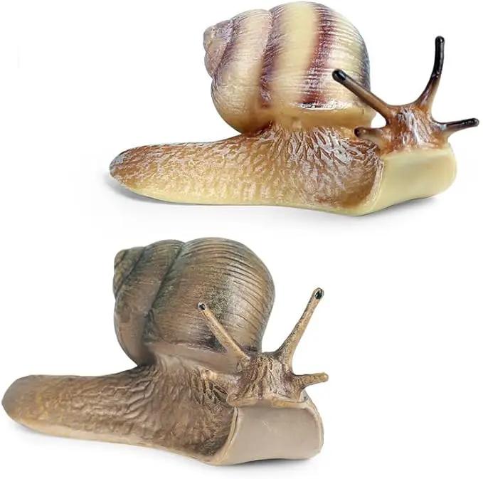 2 Pcs Snail Figurine Miniature Snail Model Realistic Animal Figurines Fairy Garden Micro Landscape Decor by GreenHaven Gardens