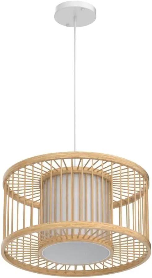 Rattan Pendant Lights, 15.8" Boho Wicker Pendant Light Handwoven Rattan Chandelier Beach Country Natural Hanging Light for Dining Room Kitchen Living Room Bedroom by GreenHaven Gardens