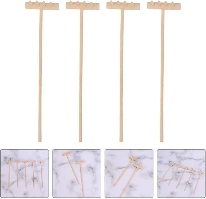 EXCEART 16 Pcs Mini Zen Garden Tool Set - Desktop Sand Rake, Miniature Dollhouse Rakes, Tabletop Wooden Toys, Garden Accessory - Juicy Bamboo Beech Child by GreenHaven Gardens