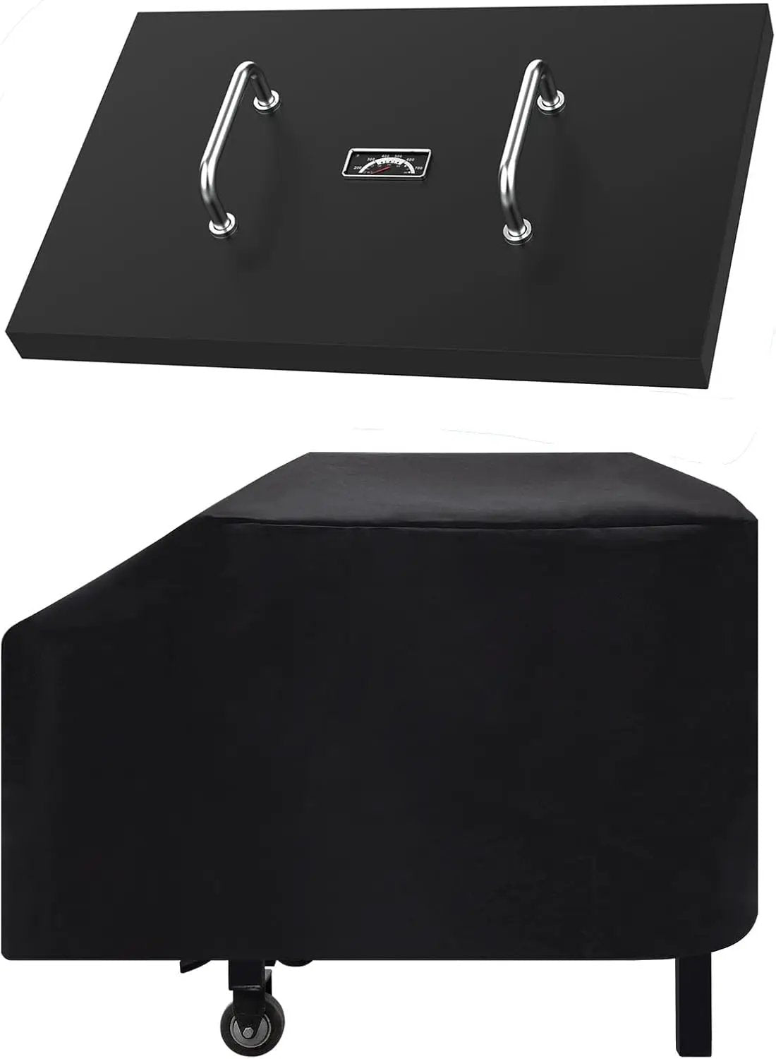 5003 Hard Cover for Blackstone 28" Griddle, and 1529 Heavy Duty Grill Cover for Blackstone 28" Griddle, Black by GreenHaven Gardens