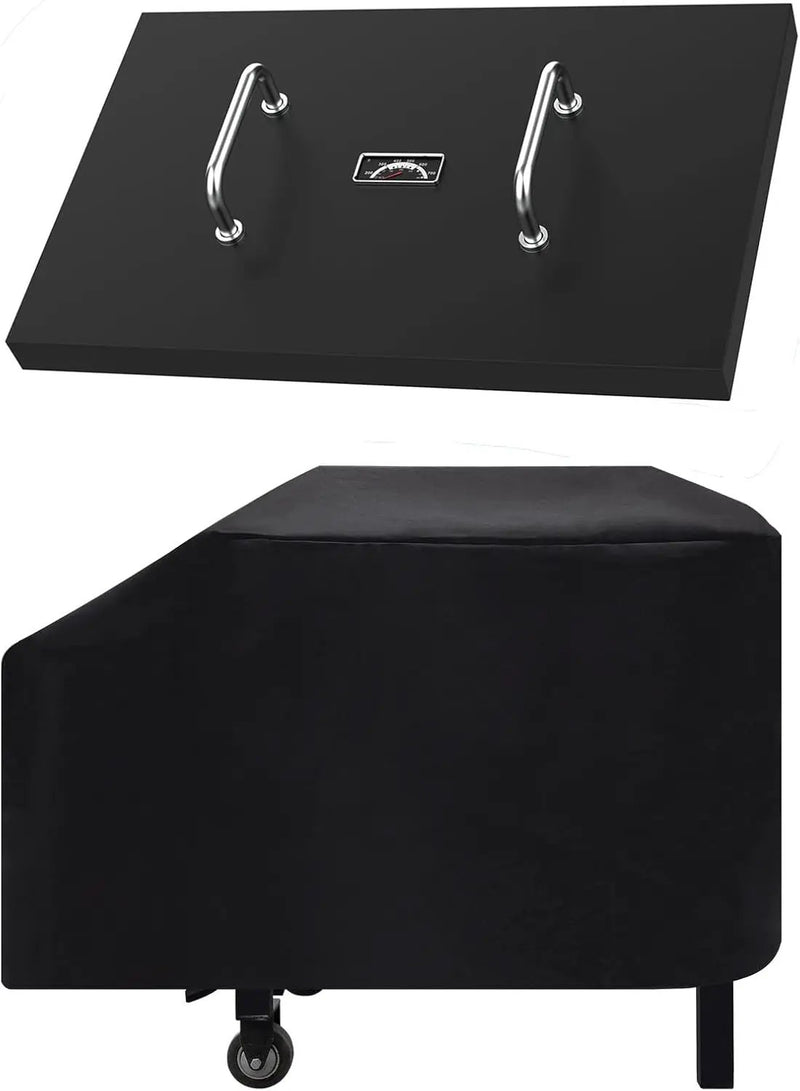 5003 Hard Cover for Blackstone 28" Griddle, and 1529 Heavy Duty Grill Cover for Blackstone 28" Griddle, Black by GreenHaven Gardens