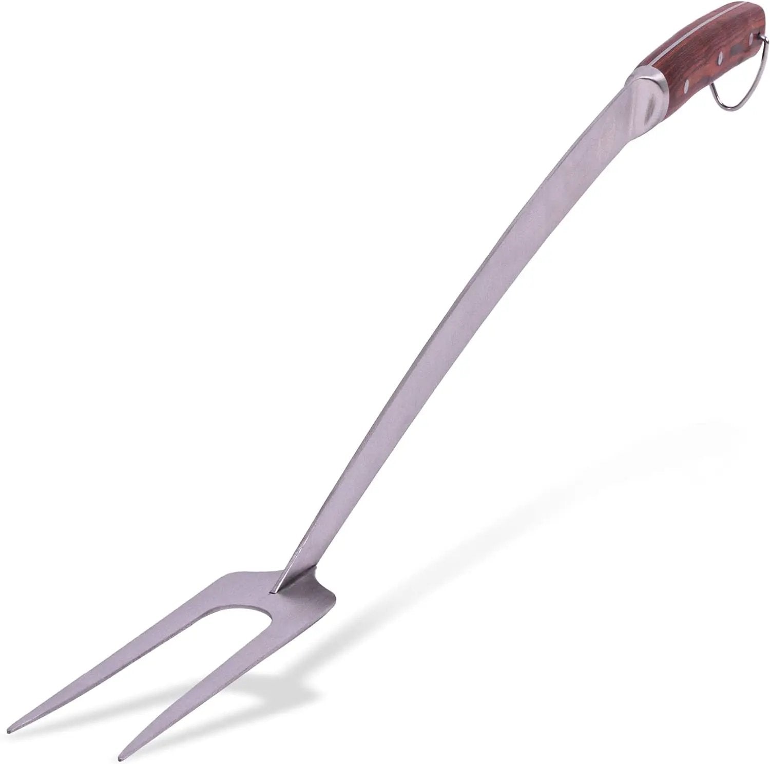 Grill Fork 24-inch Super Long for Grilling Barbecue Griddle and Fire Pit Extra Strong Curved Neck Premium Hardwood Handle Large Stainless Steel Tines for BBQ Outdoor Kitchen and Grilled Food by GreenHaven Gardens