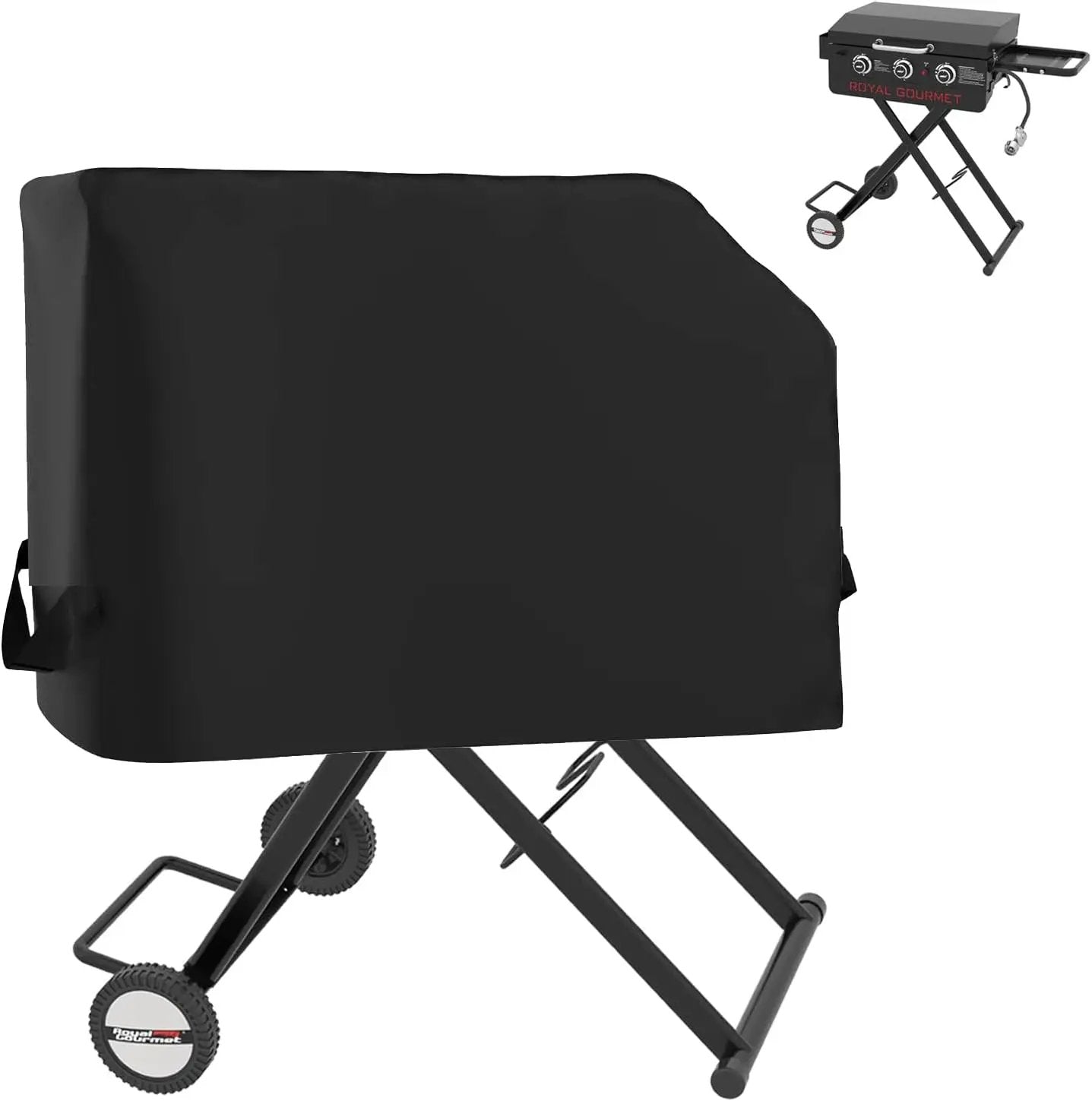 Griddle Cover for Royal Gourmet PD3001 3-Burner Propane Gas Griddle with Collapsible Stand, 600D Heavy Duty Wateproof UV Protected Cover for Scissor Legs Griddle, 44" x 24" x 30" by GreenHaven Gardens