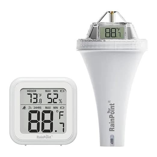 RAINPOINT Anti-Fog 360° Reading WiFi Digital Pool Thermometer Floating for Ice Bath,Double-Layer IP68 Waterproofing Remote Temperature Monitor E-Mail&Push Notification Hot Tub SPA,Fish Tank,Aquarium by GreenHaven Gardens