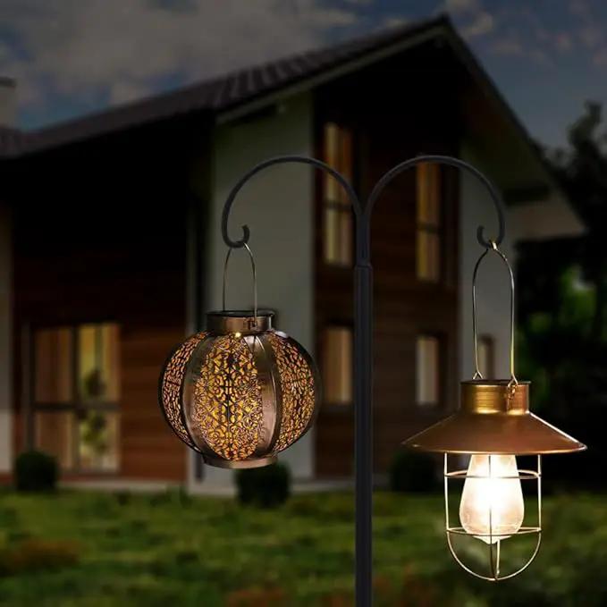 Bird Feeder Pole, Double Shepherds Hooks for Outdoor, 5 Base Prongs Adjustable Stand for Hanging Heavy Duty Feeders, Plant Baskets, Garden Plant Hanger Stands (78Inch, 2 Pack) by GreenHaven Gardens