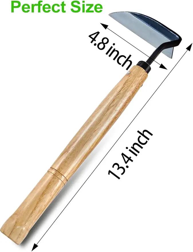 TOYPOPOR Japanese Weeding Sickle Hoe, Gardening Tools, Weed Remover, Hand Weed Cutter, Kama Twisted Scythe with High Carbon Steel Blade for Cutting Grass, Soil loosening, harvesting, Digging by GreenHaven Gardens