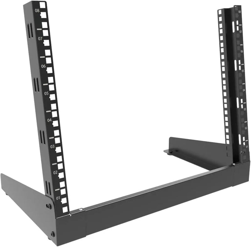 JINGCHENGMEI 8U Desktop Server Rack 2-Post Free Standing Tabletop Rack for 19 inches Patch Panel, Data, AV, IT,Studio, Networking Equipments or Components (8U) by GreenHaven Gardens
