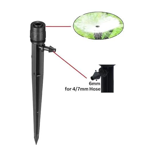 Lxcom Lighting Irrigation Drippers Drip Emitters Micro Spray Adjustable 360 Degree Full Circle Pattern Water Flow Irrigation Drippers Drip System Parts Drip Irrigation, 50 Pack(Black) by GreenHaven Gardens