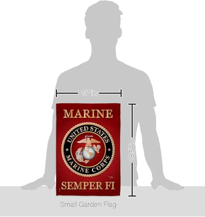 US Marine Corps Garden Flag Decor USMC Semper Fi Armed Forces Official United State Decorations Yard Military Memorabilia Banner Remembrance Wall Tapestry Retire Veteran Memorial Day Gifts Made In USA by GreenHaven Gardens
