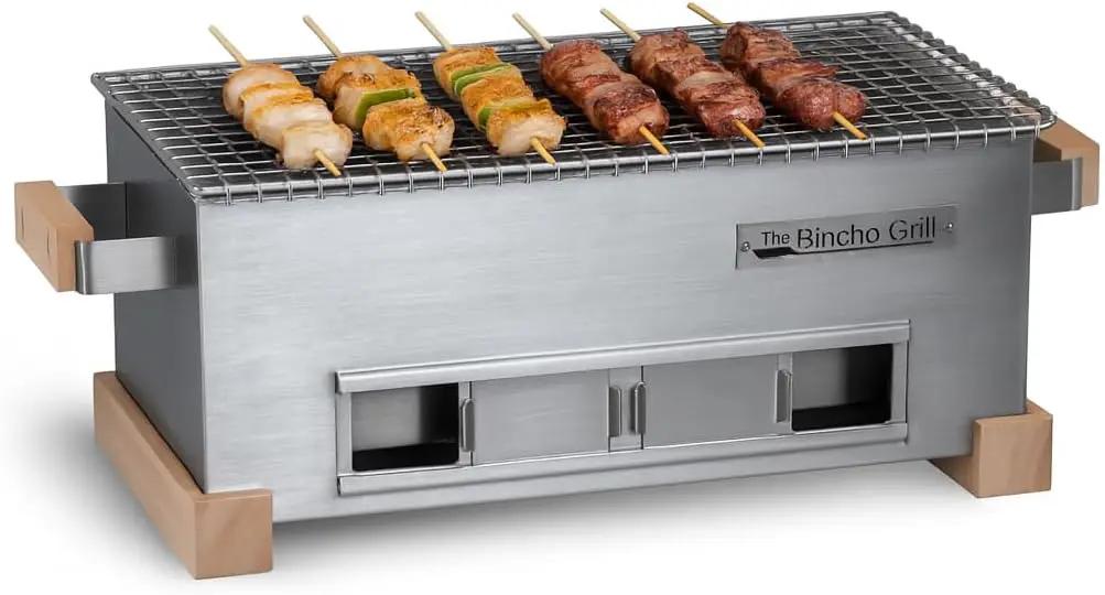 MG-168 Mini Yakitori Grill – Japanese Style Tabletop Charcoal Hibachi BBQ – Portable Binchotan Grill for Authentic Japanese Grilling – Perfect for Outdoor, Camping, or Home Use by GreenHaven Gardens