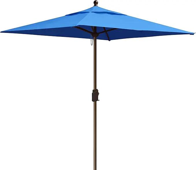 EliteShade USA 10-Year-Non-Fading 6x6Ft Square Market Umbrella Patio Outdoor Table Umbrella with Ventilation, Royal Blue by GreenHaven Gardens