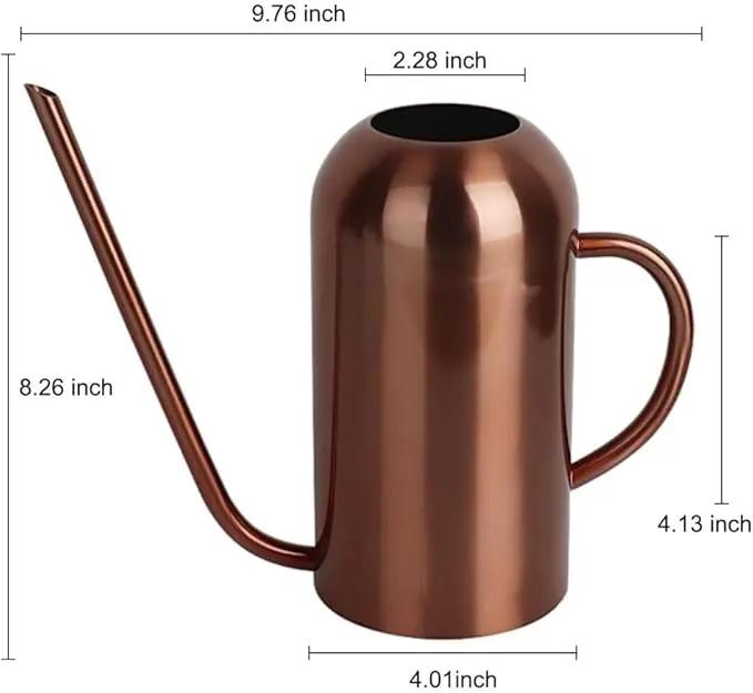 Watering Can Indoor Plants, 50 oz/1500 ml Metal Stainless Steel Watering Can Pot with Long Spout for Indoor House Plants Bonsai Outdoor Garden Flower Decorative(Copper) (Copper) by GreenHaven Gardens