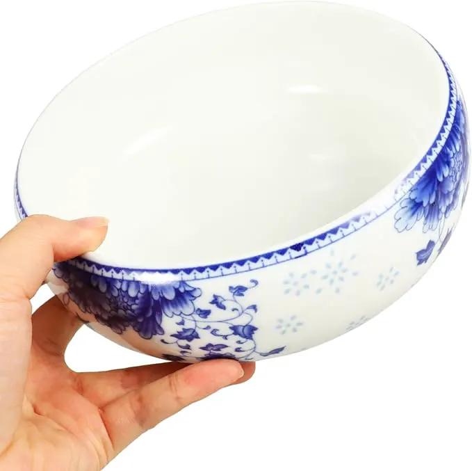 Ceramic Chinese Pot White Water Lily Bowl Ceramic Plant Pot Hydroponic for Garden Home Office-8Inch by GreenHaven Gardens