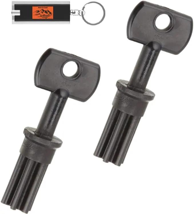 2 Pack of Irritrol Replacement Key, Rain Dial External Controller Key R8969, Pack of 2 Outdoor Replacement Keys for Irritrol Controller Sprinkler Irrigation Boxes with Included LED Keychain Light