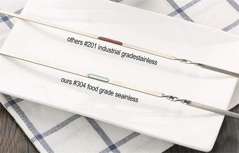 18PCS Kabob Skewers Flat Metal BBQ Barbecue Skewer 16" Long Stainless Steel Shish Kebob Sticks Wide Reusable Grilling Skewers Set for Meat Shrimp Chicken Vegetable, 18 Pack by GreenHaven Gardens