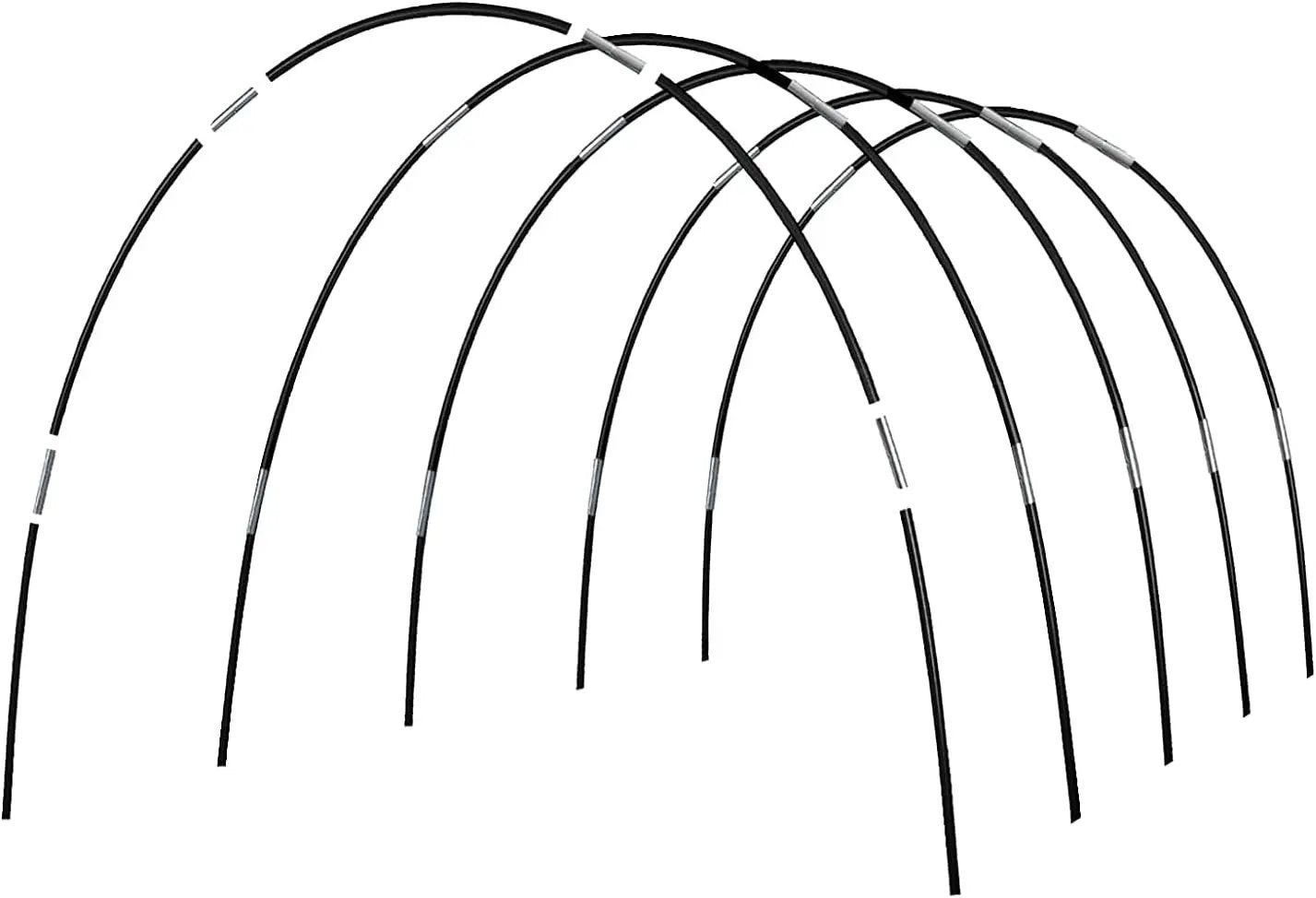 Greenhouse Hoops Grow Tunnel, 5 Sets of 7FT Garden Hoops for Raised Beds, Rust-Proof Fiberglass Frame for Garden Netting, Greenhouse Kit, Plant Shade Cloth, Plant Row Cover, 25 pcs by GreenHaven Gardens