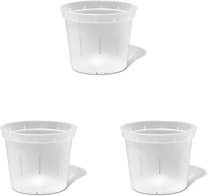 rePotme Orchid Pot - 6 inch Slotted Clear Orchid Pots - 3 Pack (Crystal Clear) by GreenHaven Gardens
