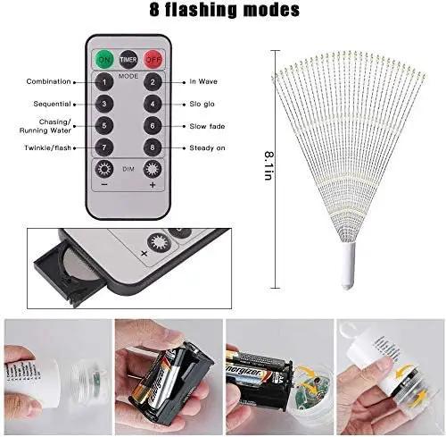 6 pack Firework Lights Copper Wire Led Lights, Dimmable Battery Operated Hanging Lights with 8 Modes, Remote Control, Waterproof Fairy String Lights for Home, Patio, Christmas Decoration by GreenHaven Gardens