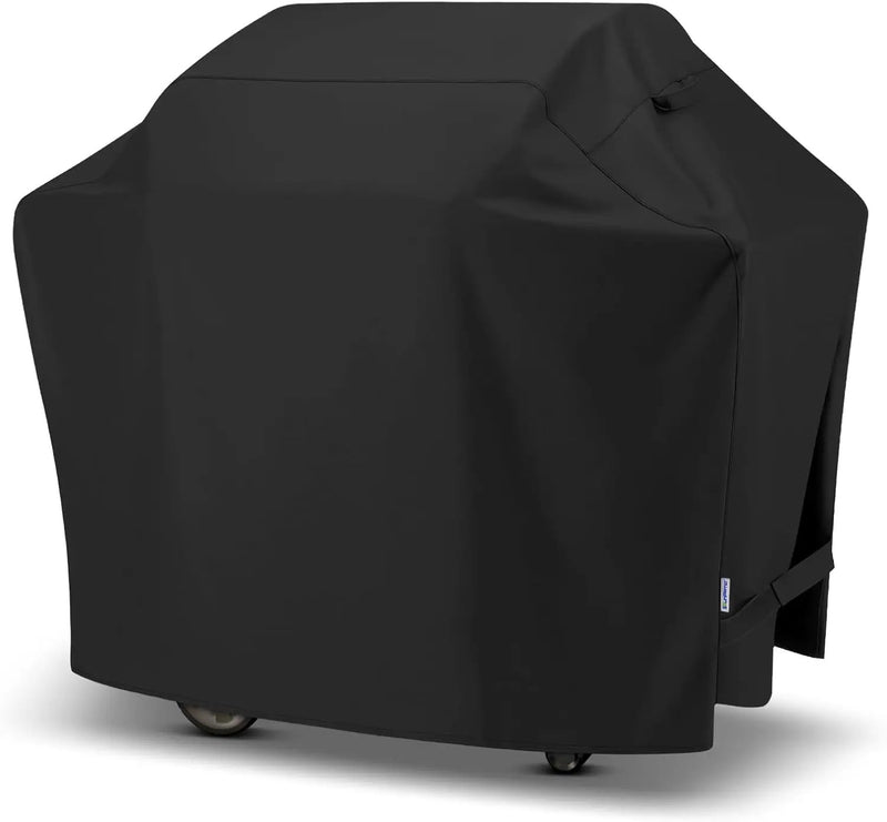 SunPatio Grill Cover 50 Inch, Outdoor Heavy Duty Waterproof Barbecue Gas Cover, UV & Fade Resistant, All Weather Protection Compatible for Weber CharBroil Kenmore Nexgrill Grills and More, Black by GreenHaven Gardens