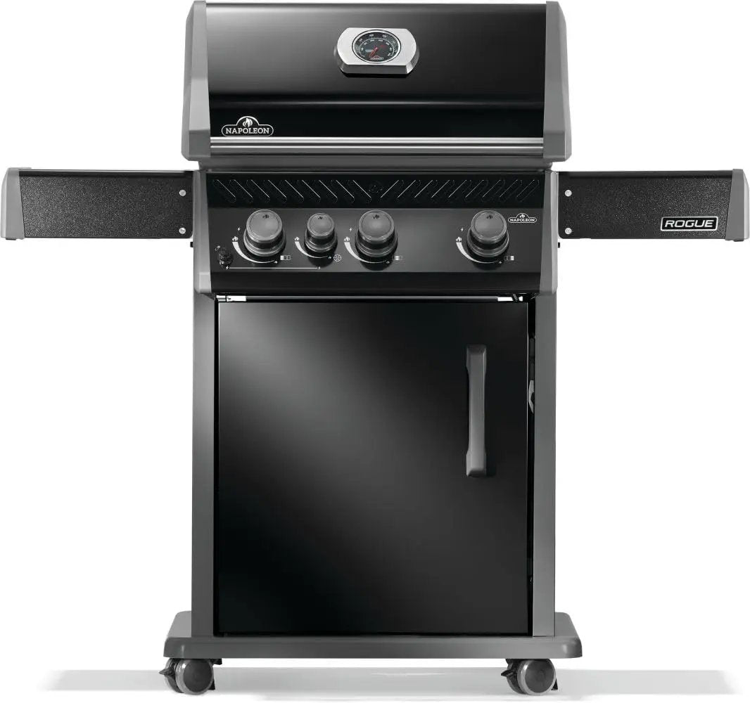 Napoleon Rogue 425 Propane Gas Grill with Range Side Burner, Black, 3 Stainless Steel Main Burners, Durable Grilling Power by GreenHaven Gardens